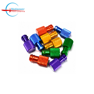 Tapas de Aluminio Reutilizables con Código de Color para Puntas de Jeringa Luer Lock, Tapas de Extremo Luer Lock para Jeringas y Cánulas - Product Image 1