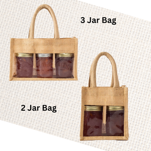 Sac de jute écologique à deux pots avec fenêtre en PVC idéal pour l'emballage des aliments, les cadeaux ou la vente au détail. Poignée solide et aspect naturel. - Product Image 5