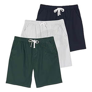 Short de marche décontracté en coton pour hommes entrejambe de 7 pouces cordon de serrage réglable taille poche arrière Gym respirant été vêtements de détente - Product Image 1