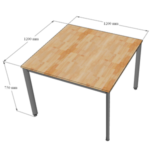 Mesa Ovalada con Tablero de Contrachapado Recubierto de Melamina y Patas de Hierro 120x120cm para 2 Personas HBOV038 - Product Image 6