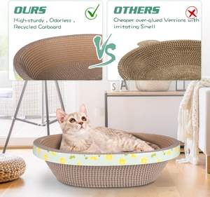Oval Cardboard <span class=keywords><strong>Cat</strong></span> Scratcher Bett und <span class=keywords><strong>Lounge</strong></span>, langlebiges Wellpappen-<span class=keywords><strong>Scratch</strong></span>-Pad für Innen katzen, Klauen-Schleif spielzeug im Skateboard-Stil - Product Image 5