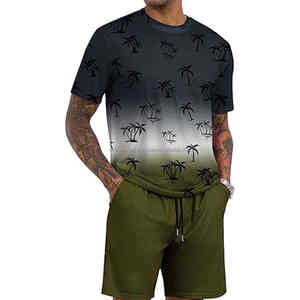 2025 Summer New <b>Men</b> <b>Men's</b> 2 Pieces Casual <b>Shorts</b> Sets Washed Color <b>Short</b> Sleeve T Shirt <b>Shorts</b> Solid <b>Tracksuit</b> <b>Short</b> Sets - Product Image 6