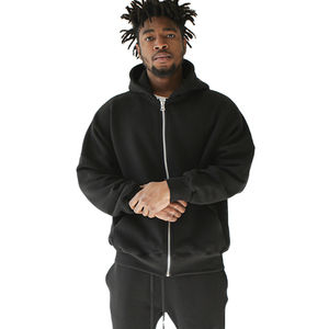 Oem custom made men oversized pullover full zip up <b>3d</b> logo puff print <b>hoodie</b> - Product Image 1