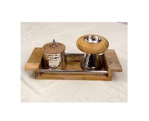 เตาเผาบัคฮูร์สแตนเลสและไม้ คุณภาพเยี่ยม พร้อมกล่องและถาด สำหรับขายดีที่สุด - Product Image 1