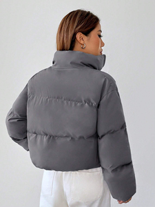 Chaqueta Acolchada Corta de Invierno para Mujer, Unisex, Reversible, Impermeable, Ligera, Diseño Personalizado, Venta al Por Mayor - Product Image 6