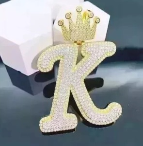 Colgante de letra K de plata de ley Moissanite, hermoso colgante de letra personalizado y otras joyas de diamantes - Product Image 2