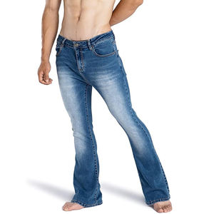 Pantalones acampanados informales de alta calidad personalizados de diseñador para hombre, pantalones acampanados con cintura elástica para hombre - Product Image 3