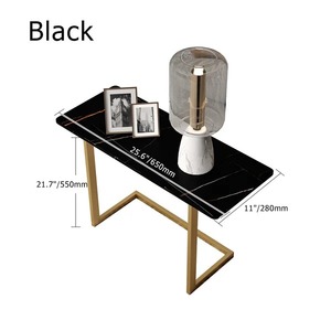 Grande table d'exposition rectangulaire en marbre noir Table de meubles modernes Table d'appoint de café personnalisée pour le salon - Product Image 5