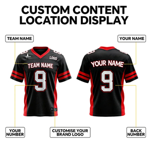 เสื้อฟุตบอลอเมริกัน โพลีเอสเตอร์ 100% สกรีนโลโก้ทีมได้ตามสั่ง ระบายอากาศ แห้งเร็ว เป็นมิตรกับสิ่งแวดล้อม ป้องกันรังสียูวี สำหรับเล่นกีฬา - Product Image 3