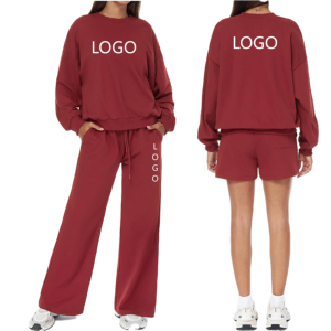 ชุดวอร์ม2ชิ้นสำหรับผู้หญิงชุดวอร์มผ้าฝ้ายสำหรับใส่วิ่งชุดวอร์มแบบลำลองออกแบบโลโก้ได้ตามต้องการ2025 - Product Image 1