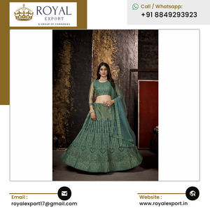 Lehenga Choli เสื้อผ้าแฟชั่นดีไซเนอร์ชาวอินเดียแบบปักลายพื้นเมืองสำหรับผู้ซื้อจำนวนมาก - Product Image 3