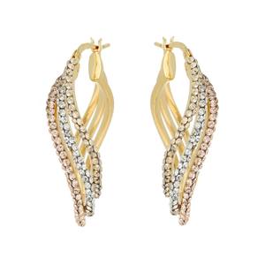 Vente en gros de boucles d'oreilles en forme de vague Del Pia Srl Dea Lasa de haute qualité, jaunes, 15x25 mm, plaquées or 18 carats - Product Image 1