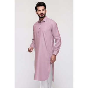 Hilo Teñido en Degradado Rosa Bebé y Blanco Sin Coser GL-04S, Tejido Transpirable para Prendas Largas - Product Image 2