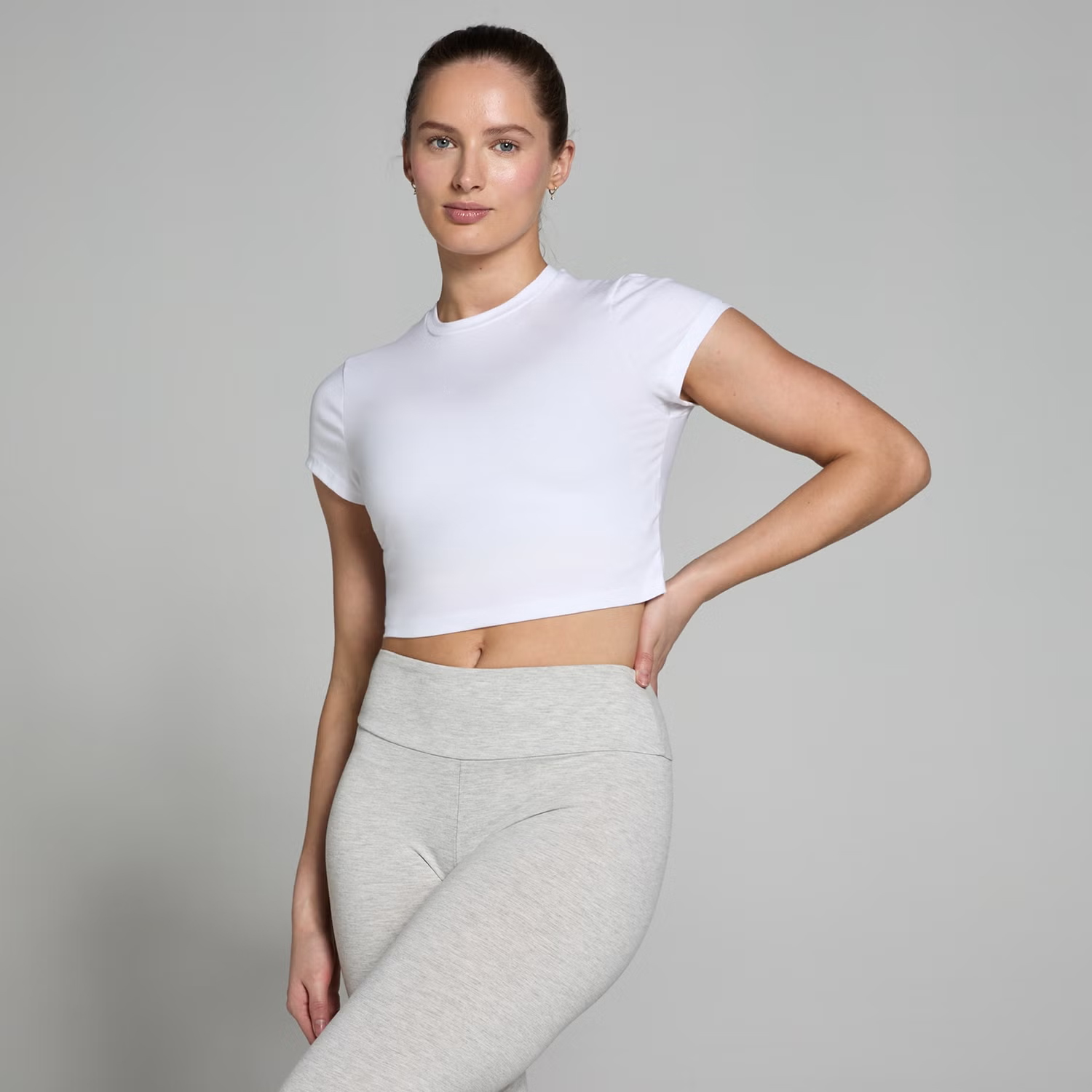 Women's Cap Sleeve Gym Crop Top Workout Fitness Activewear Yoga Sports Cropped Tee Crewneck Stretch Wholesale Training Wear