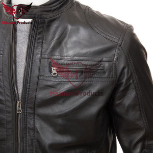 Chaqueta de motorista de cuero negro de alta calidad para hombre, pieza llamativa para aventura con artesanía incomparable y estilo atemporal - Product Image 3