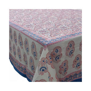 Mantel de Mesa de Algodón de Alta Calidad, Ecológico, Estampado a Mano, Hecho en India por Kusum Gulabi, Venta Caliente - Product Image 1