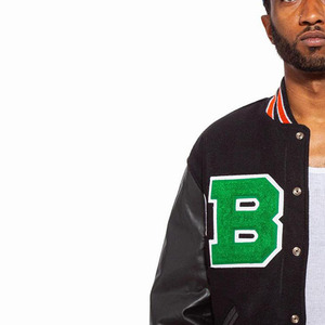 Chaqueta universitaria con letras estilo callejero para hombre, parche bordado de chenilla personalizado, tela de lona de trabajo, cuello levantado, logotipo frontal - Product Image 5