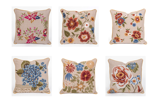 ปลอกหมอนอิงทำมือคุณภาพสูงดีไซน์ดอกไม้ทำมือปักอย่างสวยงามด้วยไหมไหม - Product Image 4