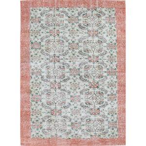 Tapis en laine noué à la main de grande taille, style vintage, Pae-3283, motif floral rouge-orange, pour la maison, le salon, le couloir, rectangulaire, pour adolescents - Product Image 1