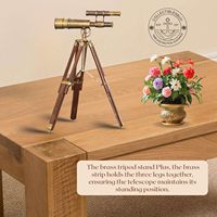 Télescope en laiton fait main, instrument nautique marin vintage, finition antique, décoration de bureau, objet de collection, grossissement 3x5x
