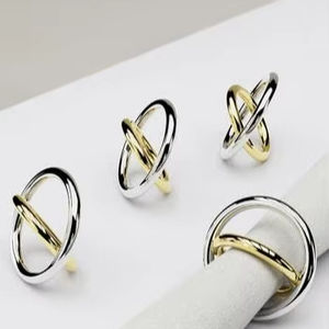 Anneau de serviette en aluminium artisanal fabriqué par un fabricant OEM, accessoire de table artisanal pour une décoration de table unique et des réceptions - Product Image 1