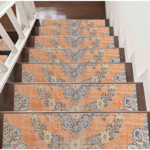 Tapis imprimé Orange Step : moderne, bohème, kilim, personnalisé, design 3D, tapis Step - Product Image 2