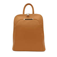 AP IDEA MODA Echtleder Damenrucksack mit Reißverschluss, festem Griff und Polyesterfutter - Modischer Stil, hergestellt in Italien, Verde