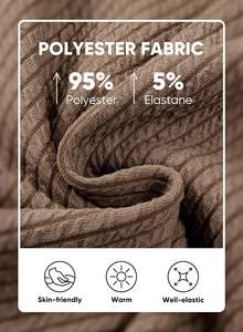 Pantalon de yoga taille haute pour femme en tricot côtelé stretch léger coupe ajustée fuselée avec poches - Product Image 5