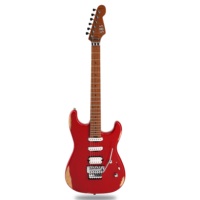 Guitare électrique SBS Jumbo à 6 cordes avec manche en érable flammé torréfié, frettes en acier inoxydable, tremolo Floyd Rose et micros humbucker Alnico II