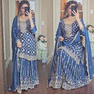 Última colección de vestidos de seda para mujeres indias pakistaníes Choli vestido de novia llegadas Eid colección Salwar kamiz - Product Image 1