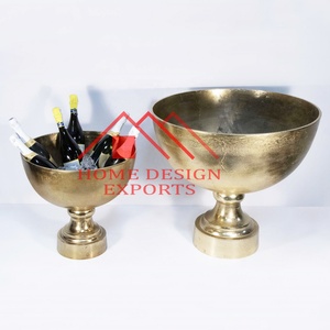 Maceta de urna de aluminio de alta calidad 2025 para decoración de jardín, cuenco enfriador de botellas de vino con acabado dorado para centros de mesa de boda - Product Image 1