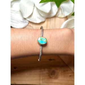 Navajo Handmade Cultural Collectible Sonoran Mountain Turquoise & Sterling <b>Silver</b> <b>Cuff</b> <b>Bracelet</b> - Product Image 5