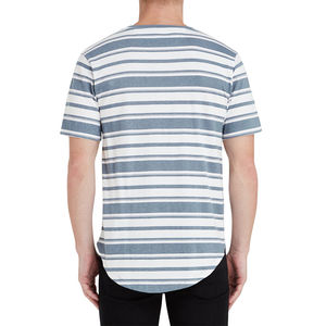 ชุดลำลองแบบปรับแต่งได้สำหรับผู้ชายเสื้อยืดลายทางโค้งและสีพื้นเสื้อดีไซน์ยอดเยี่ยม2แพ็ก - Product Image 3