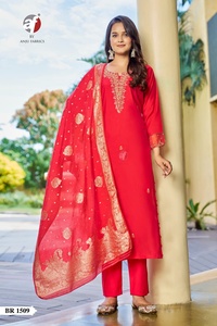 Soie modale de haute qualité avec pantalon Kurti travaillé à la main et fabricant et fournisseur Dupatta de l'Inde au taux le plus bas - Product Image 6
