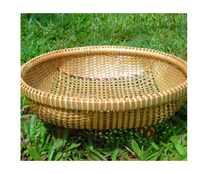 Panier de vannage en bambou traditionnel du Vietnam fait à la main grand plateau de bol de riz décoration de ferme rustique - Product Image 1