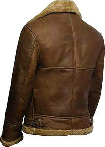 Chaqueta de Cuero Personalizada para Hombre, Chaqueta de Cuero Genuino con Cierre, Abrigo Informal de Moda para Suministro al por Mayor - Product Image 5