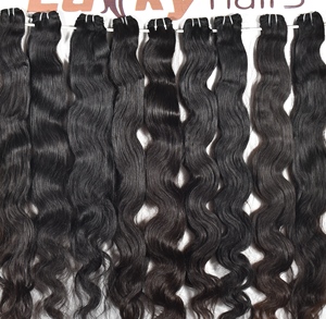 Extensiones de Cabello Indio Ondulado Natural Profesional, Cabello Virgen Remy de Primera Calidad, Negro Natural, Doble Trama, Cutícula Intacta, Puntas Completas, 100g - Product Image 4