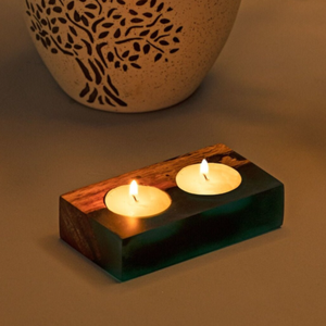 Bougeoir à bougie chauffe-plat en résine rustique fait à la main personnalisé Accent de décor à la maison confortable pour bougies Diwali accessoires de parfum - Product Image 6