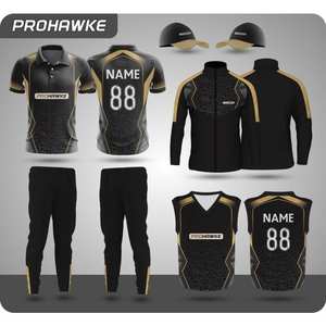Tenue de sport de cricket Prohawke de haute qualité, ensemble complet comprenant un maillot et un pantalon avec logo du nom de l'équipe et options de taille - Product Image 1