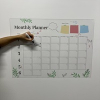 Tableau de planification mensuelle effaçable à sec, calendrier mural réutilisable à adhérence statique, organisateur en PET, tableau blanc pliable, adapté aux animaux domestiques, pour le bureau et la maison