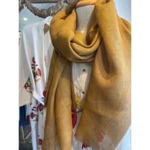 Pañuelo de Lino Dorado Suave, Velo de Protección Solar - Product Image 2