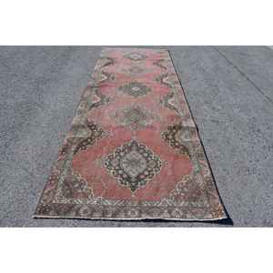 Alfombra Turca de 4.3x12 pies, Alfombra Vintage de Camuflaje Rojo - Product Image 1