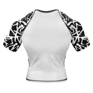Dropshipping Rashguard de Jiu Jitsu Fitness à séchage rapide avec logo personnalisé Noir Cool pour femmes Manches courtes Compression Rashguard Bjj - Product Image 6