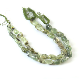 Perles lisses de préhnite naturelle, de 8x11 mm à 14x21 mm, perles de pierre précieuse préhnite verte, brin de 12 pouces, fabrication de bijoux, vente en gros - Product Image 1
