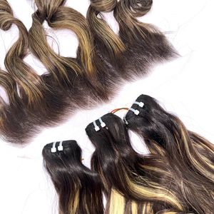 Cheveux vierges de haute qualité, mèches ombrées, couleur rebondissante, avec frontal et mèches pour faire des perruques - Product Image 4