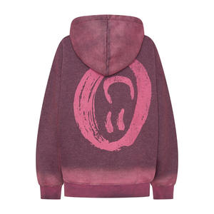 เสื้อฮู้ดผู้หญิงผ้าฟลีซผ้าคอตตอนผ้าฟลีซผ้าคอตตอนโอเวอร์ไซส์วอชสไตล์วินเทจปักลาย - Product Image 5