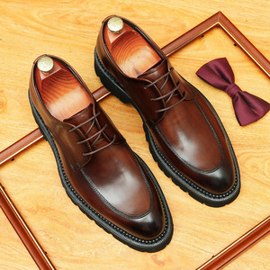 Chaussures en cuir pour hommes de haute qualité, fabriquées à la main, style Oxford, pour affaires, mariage, automne, imperméables, avec lacets en cuir - Product Image 3