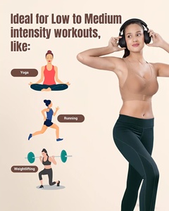 Tweens Invisi-Gym Bra Wire-Free Everyday Patrón sólido Algodón Bonded Seamless Padded Invisi-Fit (FAWN) - Product Image 6