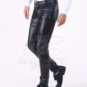Pantalones de Cuero para Hombre de Tela Suave, Atuendo Moderno y Elegante, Estilo Ajustado, Pantalones de Cuero para Hombre - Product Image 5