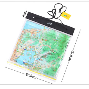 Pochette de carte étanche en PVC transparent pour la randonnée en plein air, avec fermeture à glissière et poignée en cordon - Product Image 2